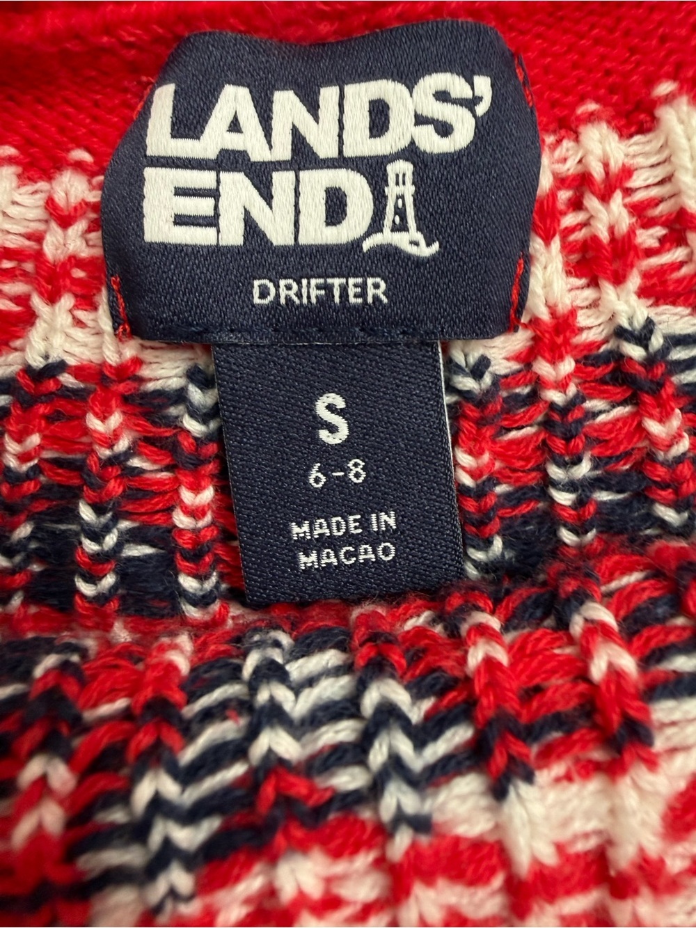 Lands’ End Drifter Fair Isle Christmas Tree Cotton Sweater Small - Picture 7 of 8